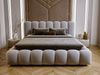 GRAINGOLD Averia Polsterbett 120x200, Doppelbett mit Kopfteil, Bettkasten, Velour-Stoff, Hellgrau Bild 3