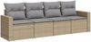 vidaXL 4-tlg. Garten-Sofagarnitur mit Kissen Beige Poly Rattan 3218669 Bild 2