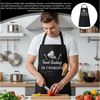 FOUORTUNATE-BEE Kochschürze Schwarze Kochschürze Herren Grillschürze Papa Küchenschürze, Grillschürze für BBQ, Küche, Vatertag und Gartenparty Geschenk Bild 3
