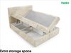 MEBLINI Boxspringbett mit Bettkasten - 120x200 - H3/Beige Cordstoff - TALIA - Gepolstert Doppelbett mit Matratze und Topper - Polsterbett mit Stauraum - Bett mit Kopfteil - Stauraumbett Bild 5