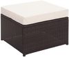 Poly-Rattan Garnitur HWC-J34, Balkon-/Garten-/Lounge-Set Sitzgruppe Sofa, Staufach ~ braun, Kissen creme-beige Bild 4
