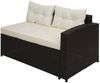 Poly-Rattan Garnitur HWC-J34, Balkon-/Garten-/Lounge-Set Sitzgruppe Sofa, Staufach ~ braun, Kissen creme-beige Bild 2