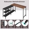 Wendbarer L-förmiger Schreibtisch Eck-Gaming-Schreibtisch mit 2 Aufbewahrungsregalen Computertisch Rustikal Braun Bild 4