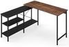 Wendbarer L-förmiger Schreibtisch Eck-Gaming-Schreibtisch mit 2 Aufbewahrungsregalen Computertisch Rustikal Braun Bild 1