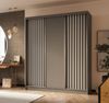AX LIVING Cabinio Kleiderschrank 180 Breit Grau mit Weißen Lamellen Bild 2