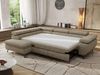 MKS Möbel 'Pablo L-Form' Ecksofa mit Schlaffunktion, verstellbare Kopfstützen, Dunkelbeige, Struktur, Visco Topper, Links Bild 4
