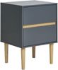 House Nordic Beistelltisch, lackiertes Holz, 2 Schubladen, dunkelgrau, 40x35x55 cm Bild 2