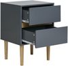 House Nordic Beistelltisch, lackiertes Holz, 2 Schubladen, dunkelgrau, 40x35x55 cm Bild 3