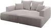 Vente-unique - PINETA Sofa Samt Grau - B 180 cm x H 67 cm x L 230 cm Bild 3