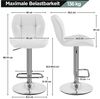 Yaheetech 4er-Set Barhocker mit Fußstütze, Drehbar & Höhenverstellbar, Weiß Bild 3