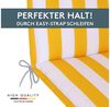 LILENO HOME Liegenauflage perfekt für Strandliege, Sonnenliege Auflage, Gartenliege Auflage, (1er Set), Polster Auflage für Rollliegen Blockstreifen Gelb, Sitzpolster Bild 3
