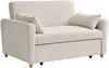 Vente-unique - AYLA Sofa SamtStoff Beige - B 87 cm x H 86 cm x L 140 cm Bild 4