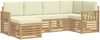 vidaXL Outdoor-Sofagarnitur 6 pcs Weiß und Creme Polyester 3392105 Bild 2