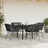 vidaXL 5-tlg. Garten-Essgruppe mit Kissen Schwarz Poly Rattan Glas 3334612 Bild 3