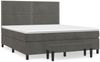 vidaXL Boxspringbett mit Matratze Dunkelgrau 180x200 cm Samt 3137798 Bild 2