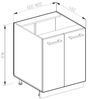Küchenunterschrank R-Line Rot 60 cm J-Shape AP Marmor Vicco Bild 3