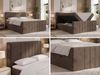 Boxspringbett INERO DUO, Doppelbett mit Multipocket-Matratze H3, Boxspringbett mit Stauraum, gestepptes Kopfteil - 200x200 - Braun Velvet - Topper Visco Bild 2