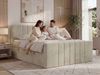 Boxspringbett INERO DUO, Doppelbett mit Multipocket-Matratze H3, Boxspringbett mit Stauraum, gestepptes Kopfteil - 200x200 - Braun Velvet - Topper Visco Bild 3
