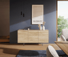 Sideboard Cuor 150 cm Keramik Laminam® Sabbia Eichefarbig 3 Türen Fuß Schwebeoptik Acrylglas Bild 2