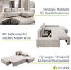 Juskys Sofa Iseo Rechts mit Schlaffunktion - Stoff Couch L Form für Wohnzimmer, bequem, ausziehbar - Schlafsofa Ecksofa Eckcouch Schlafcouch Beige Bild 4
