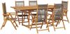 vidaXL 7-tlg. Garten-Essgruppe Polypropylen und Massivholz Grau 3281734 Bild 2