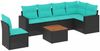 vidaXL 7-tlg. Garten-Sofagarnitur mit Kissen Schwarz Poly Rattan 3256477 Bild 2
