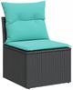 vidaXL 7-tlg. Garten-Sofagarnitur mit Kissen Schwarz Poly Rattan 3256477 Bild 3