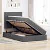 vidaXL Aufbewahrungsbett mit Matratze Dunkelgrau 120 x 200 cm Stoff 3371710 Bild 4