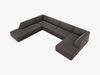 Micadoni Panorama-Ecksofa Ruby 7-Sitzer Links Samt Salvador Dunkelgrau Bild 3