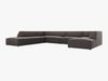 Micadoni Panorama-Ecksofa Ruby 7-Sitzer Links Samt Salvador Dunkelgrau Bild 2