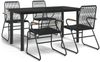 vidaXL 5-tlg. Garten-Essgruppe Schwarz PVC Rattan 3060275 Bild 2