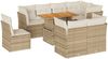 vidaXL 9-tlg. Garten-Sofagarnitur mit Kissen Beige Poly Rattan 3326942 Bild 2