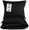 Carpe Sonno Bettwäsche Leichte Renforce Bettwäsche 135x200 155x220 Baumwolle Einfarbig Uni, Renforcé, Uni Bettbezug 155x220 Schwarz - Extra Leicht & Oeko-Tex Bild 5