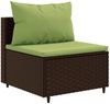 vidaXL 5-tlg. Garten-Lounge-Set mit Kissen Braun Poly Rattan 3308158 Bild 4