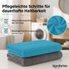 Komfortec 2er Saunatuch Set 80x200 cm aus 100% Baumwolle, XXL-Saunatücher, Sauna Handtuch, Weich, Groß, Frottee, Schnelltrocknend, Anthrazit Grau/Türkis Bild 3