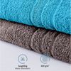 Komfortec 2er Saunatuch Set 80x200 cm aus 100% Baumwolle, XXL-Saunatücher, Sauna Handtuch, Weich, Groß, Frottee, Schnelltrocknend, Anthrazit Grau/Türkis Bild 4