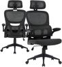 Flexibler Bürostuhl in moderner Mesh-Optik ergonomischer Schreibtischstuhl mit Nacken- und Lordosenstütze Gamingstuhl mit atmungsaktiver Netzrückenlehne und Wippfunktion Anthrazit Bild 3