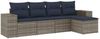 vidaXL 5-teiliges Gartensofa-Set mit Kissen, grau, Polyrattan 3222490 Bild 2
