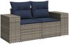 vidaXL 5-teiliges Gartensofa-Set mit Kissen, grau, Polyrattan 3222490 Bild 3