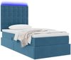 vidaXL LED-Speicherbett mit Matratze Dunkelblau 100 x 200 cm Samt 3372769 Bild 3
