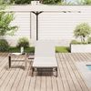 Sonnenliege, Gartenliege mit Auflage Beige Poly Rattan Bild 3
