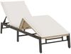 Sonnenliege, Gartenliege mit Auflage Beige Poly Rattan Bild 5