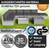 BRAST Gartenmöbel Lounge Sofa Couch Set Relax Grau Poly-Rattan für 6 Personen Bild 3