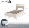 Polsterbett 90×200 cm mit LED und hydraulischem Bettkasten, höhenverstellbares Kopfteil, Beige, ohne Matratze Bild 5