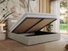 Polsterbett GOLD 5 CLASSIC 180 x 200 cm mit LED-Beleuchtung & Bettkasten, Doppelbett inkl. Lattenrost, Metall-Lift-System & Stauraum, Foam Matratze - Beige Struktur - MIRO LUX Bild 3
