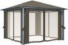 vidaXL Pavillon mit Vorhängen & LED-Lichterkette 300x300 cm Taupe Alu 3070334 Bild 5