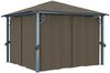 vidaXL Pavillon mit Vorhängen & LED-Lichterkette 300x300 cm Taupe Alu 3070334 Bild 3