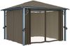 vidaXL Pavillon mit Vorhängen & LED-Lichterkette 300x300 cm Taupe Alu 3070334 Bild 4