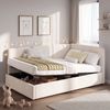 Daybett 90x200 cm mit hydraulischem Stauraum, Polsterbett, Tagesbett, Links und rechts tauschen, Samt, beige Bild 5