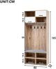 MODFU Garderoben-Set Komplett-Set Flurgarderobe, (mit Sitzbank, 5 Haken, 2 Türen & 6 Offener Lagerraum, 1-St, B80/D30/H185 cm) Bild 3